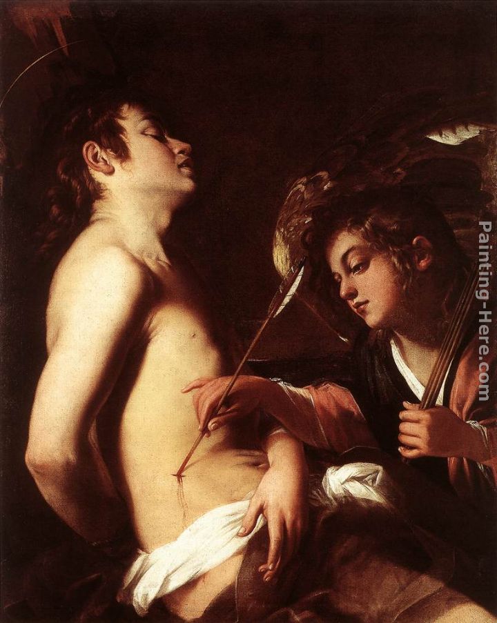 St Sebastian Healed by an Angel painting - Giovanni Baglione St Sebastian Healed by an Angel art painting